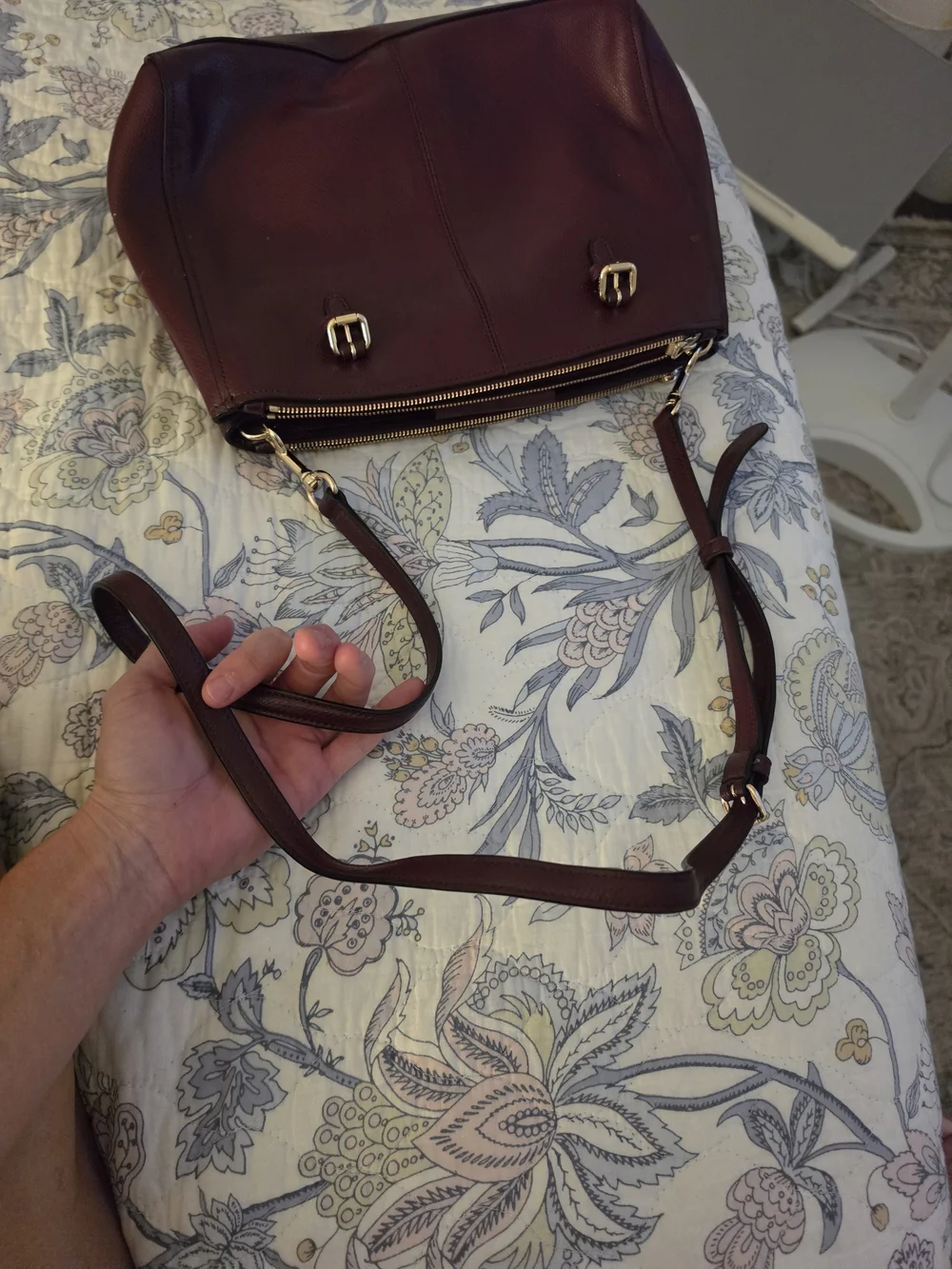Coach Women's Burgundy Leather Crossbody Bag